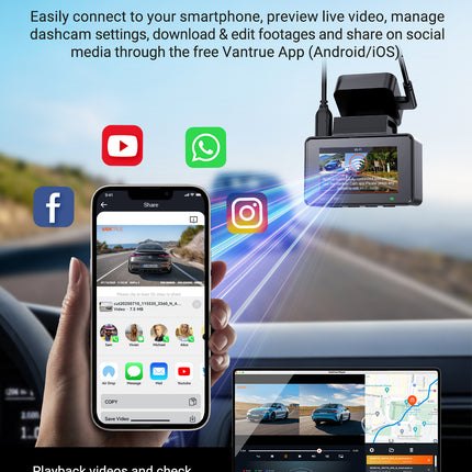 Vantrue E2 Pro Cloud 4K Wifi GPS dashcam