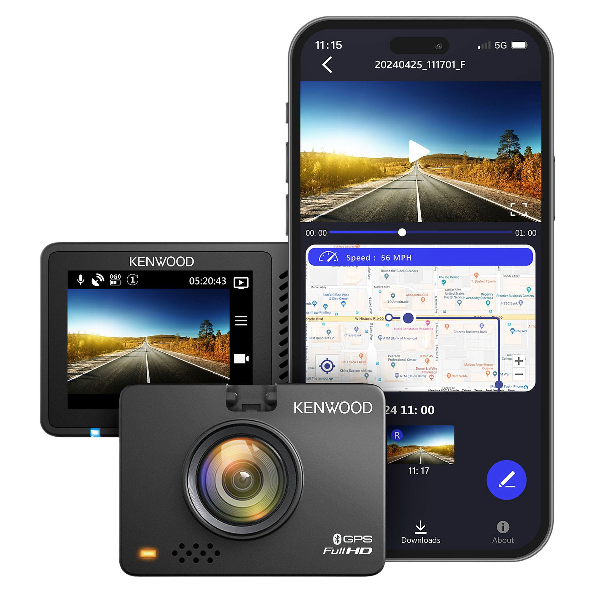 Kenwood DRV-A310W Full HD Wifi GPS dashcam
