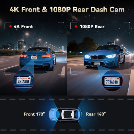 Redtiger A8 2CH 4K Touch Wifi GPS 64gb dashcam
