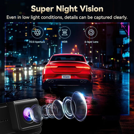 Redtiger A8 2CH 4K Touch Wifi GPS 64gb dashcam