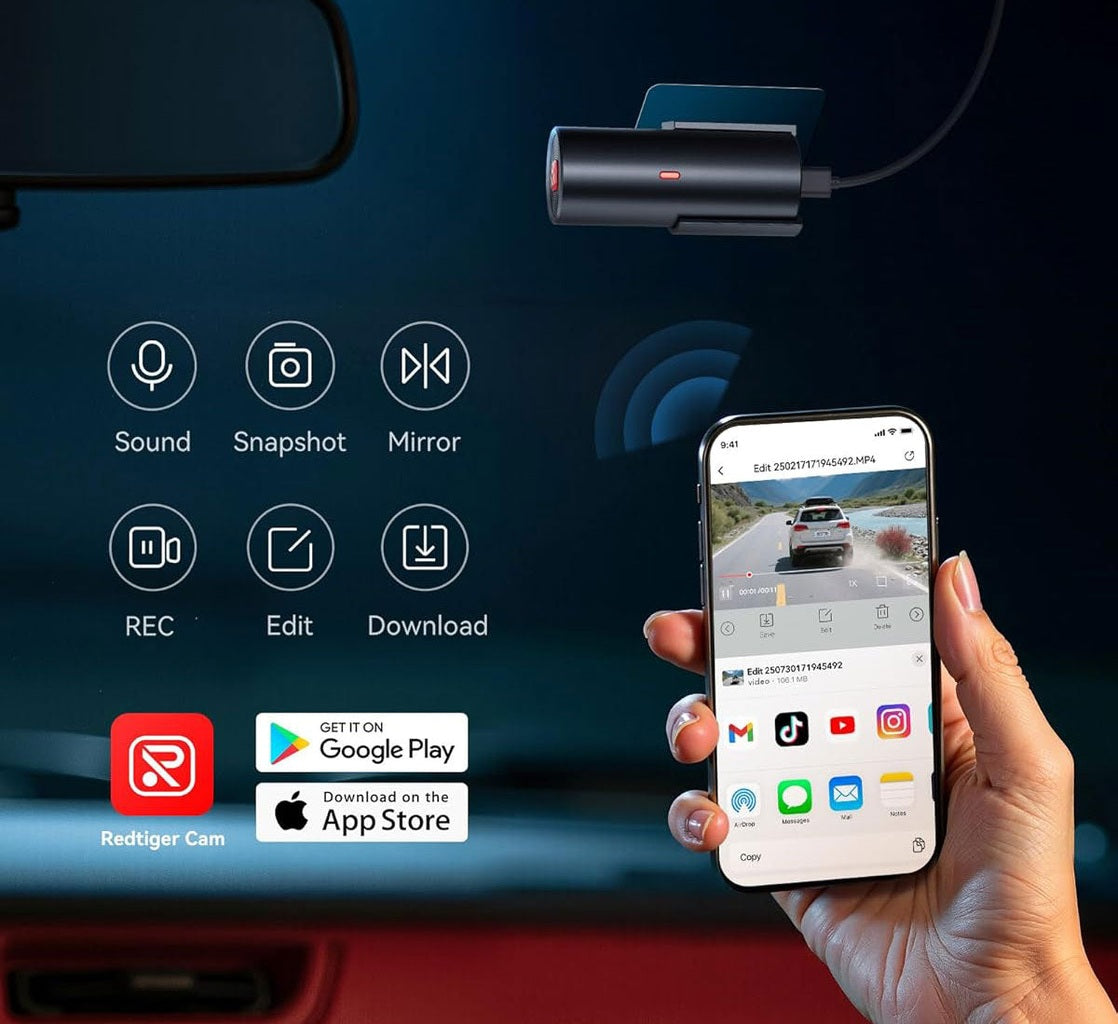 Redtiger F11 4K 1CH Wifi 32gb dashcam