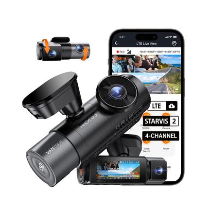 Vantrue N5S Cloud 2K 4CH Wifi GPS 360 graden dashcam