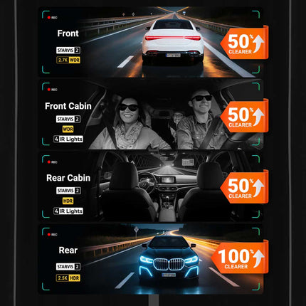 Vantrue N5S Cloud 2K 4CH Wifi GPS 360 graden dashcam