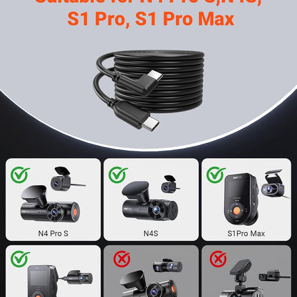 Vantrue N4 Pro / N4S 9 meter kabel voor achtercamera