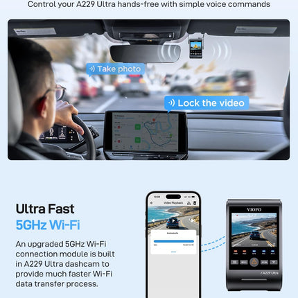 Viofo A229 Ultra 3CH 4K Wifi GPS dashcam