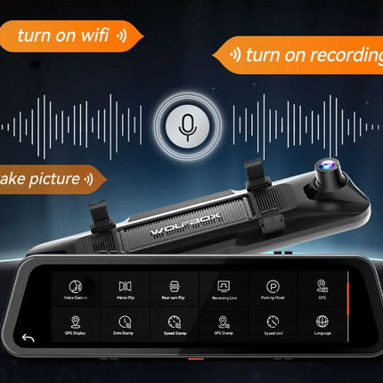 Wolfbox G900 Tripro bumper 3CH 4K Wifi GPS 256gb Mirror dashcam