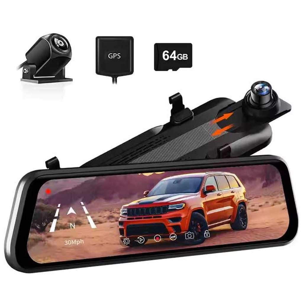 Wolfbox G930 4K GPS 64gb Mirror dashcam
