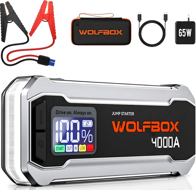 Wolfbox MegaVolt 24 4000A jumpstarter en powerbank