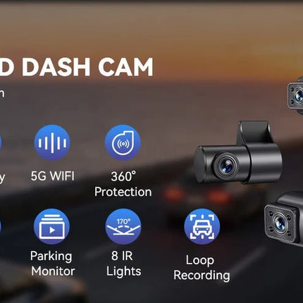 AZDome M350 4CH 2K Wifi GPS 64gb 360 graden dashcam