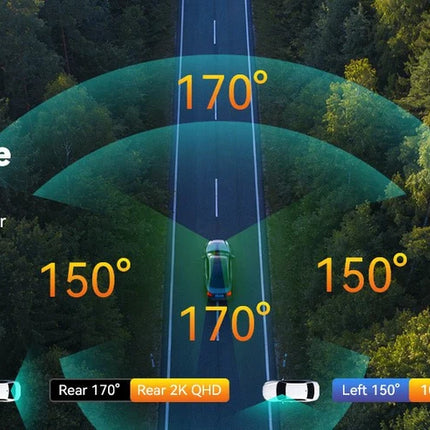 AZDome M350 4CH 2K Wifi GPS 64gb 360 graden dashcam