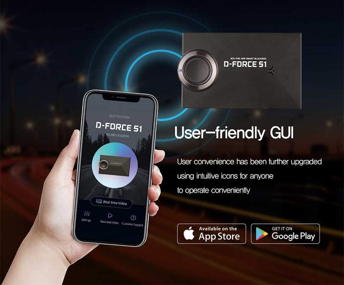 Gnet D-Force S1 4CH Wifi GPS Cloud 128gb dashcam